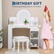thumbnail image 3 of 2-in-1 para niños vanity mesa y stool set con mirror - makeup escritorio para girls ages 3 - 9 (blanca), 3 of 7