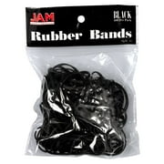 JAM Paper Colorful Rubber Bands, Size 33, Black Rubberbands, 100/Pack