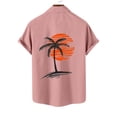 thumbnail image 4 of miqiqism Men Basic Tshirts Back Pattern Shirt Button Down Blouses Casual Plus Size Tee Shirts Trendy Loose Fashion Summer Outfits,01_Pink,XX-Large, 4 of 5