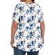 thumbnail image 5 of Top Plisado Gradiente de las Mujeres, Cuello de la Tripulación Manga Corta Blusa Suelta para el Hogar Y el Uso Diario, Ligera Túnica de Moda Casual, 5 of 8