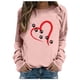 thumbnail image 2 of ICHUANYI Clearance Women's Round Neck Top Casual Fashion, Personalized Printing Loose Fitting, Slimming Long Sleeves(Pink, M) ICHUANYI WER2023081513169, 2 of 4