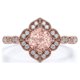 thumbnail image 1 of JeenMata Anillo de Compromiso Art Deco de Morganita de Talla Brillante Redonda de 1,75 Quilates en Oro Rosa de 18 K sobre Plata, 1 of 6