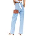 thumbnail image 3 of High Waist Women Blue Wide Leg Pants Casual Denim Jeans, 3 of 5