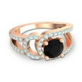 thumbnail image 3 of 2.50 Ct Round Shape Black Onyx & Aquamarine Gemstone Elegant Bridal Ring for Ladies Solid 14K Rose Gold Size 6.5 by Diamond-Capitals, 3 of 8