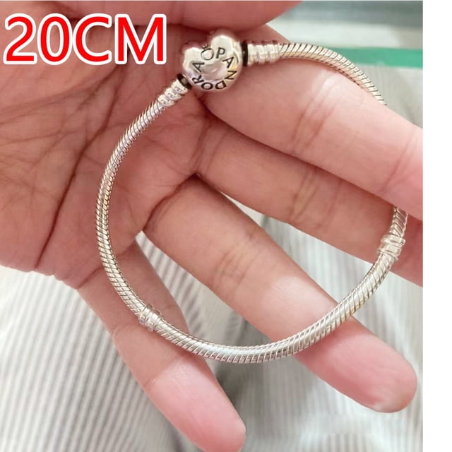 Pulsera Pandora Hebilla de corazón Cadena de serpiente 925 encantos de plata Gao Jiahui unisex