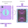 thumbnail image 6 of Kids Case for iPad Air 5th/4th, Shockproof Handle Stand Protective Cover for iPad Pro 11 Inch 2022/2021/2020/2018 & iPad Air 5/4 Case 10.9" 2022 2020 with Pencil Holder & Shoulder Strap,Purplegreen, 6 of 12