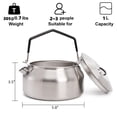 thumbnail image 2 of Hervidor de Camping YIMITEE Ligero de Acero Inoxidable 304 de 1L, 2 of 8