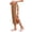 #0001-Brown, variant on Cropped Pants for Women High Rise Plain Tone Split Hem Design Relaxed Fit Slacks Weekend Casual Style Lightweight Comfortable Pants