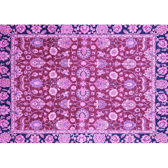 Ahgly Company Indoor Rectangle Oriental Purple Modern Area Rugs, 3' x 5'