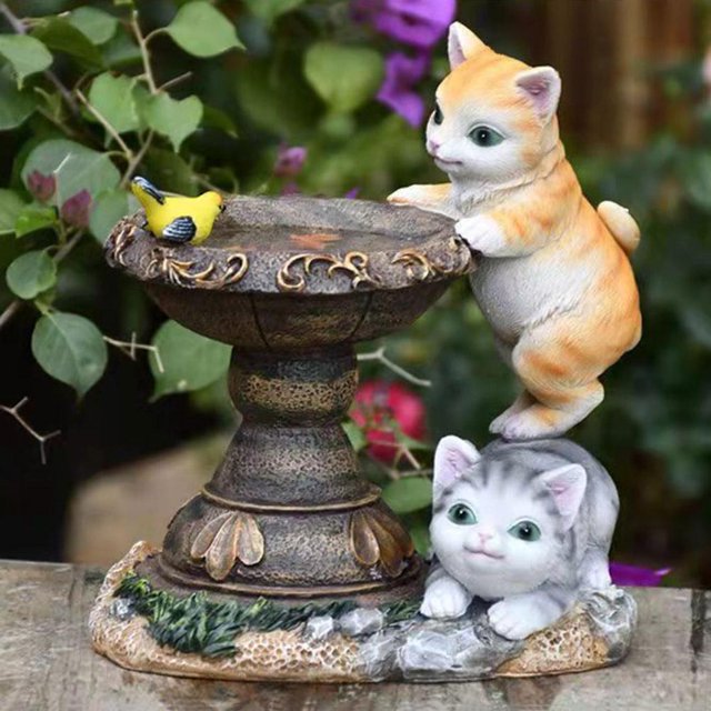 Jardín LED luces solares gato Animal estatua esculturas césped patio luz solar ornamento Hugtrwg Para estrenar