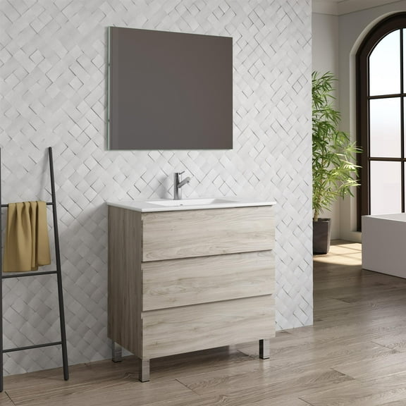 DAX Costa Vanity Cabinet 32 In Pine w/ Onix Basin