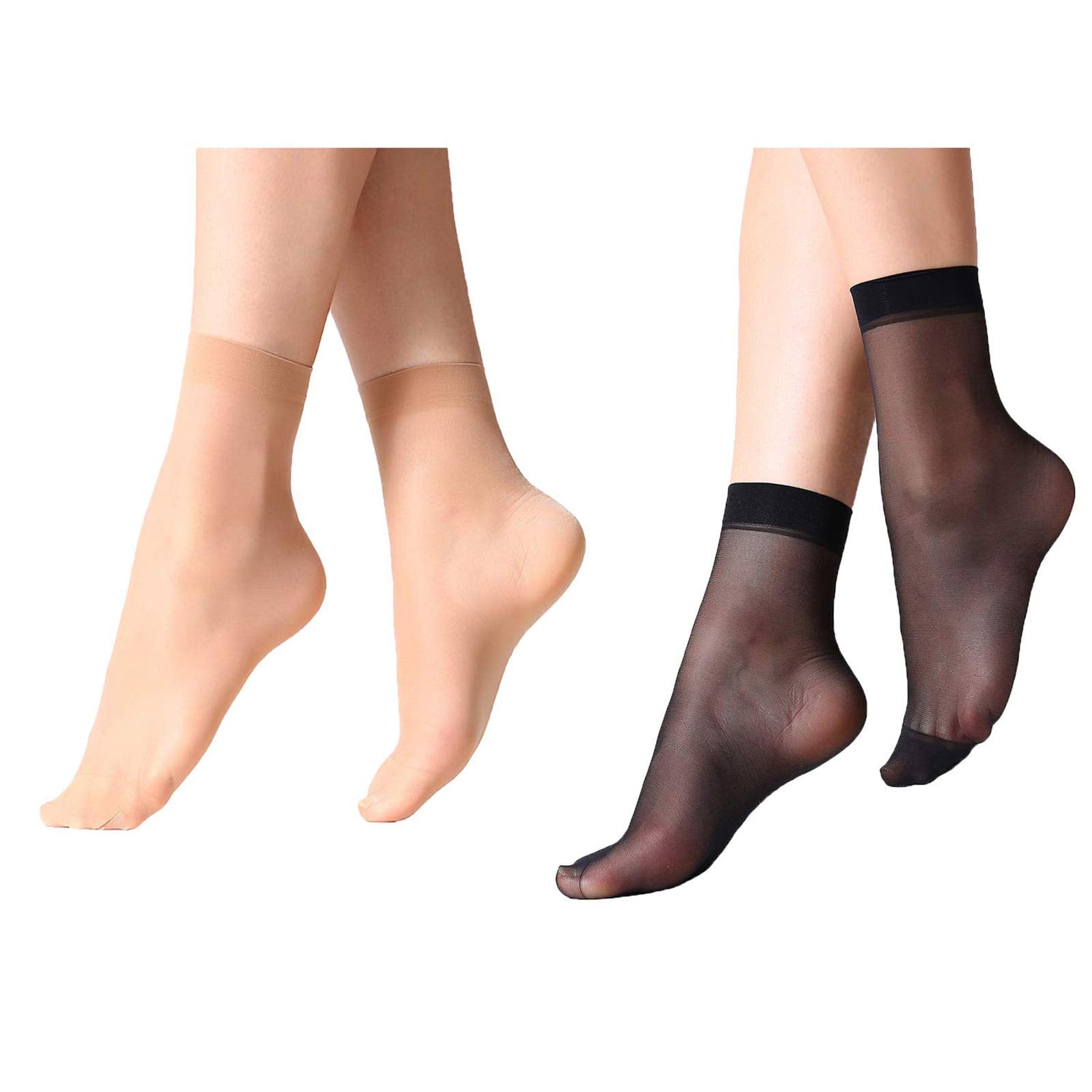 Yilanmy 12 Pairs Women Ankle High Nylon Sheer Socks Soft Silky Elastic