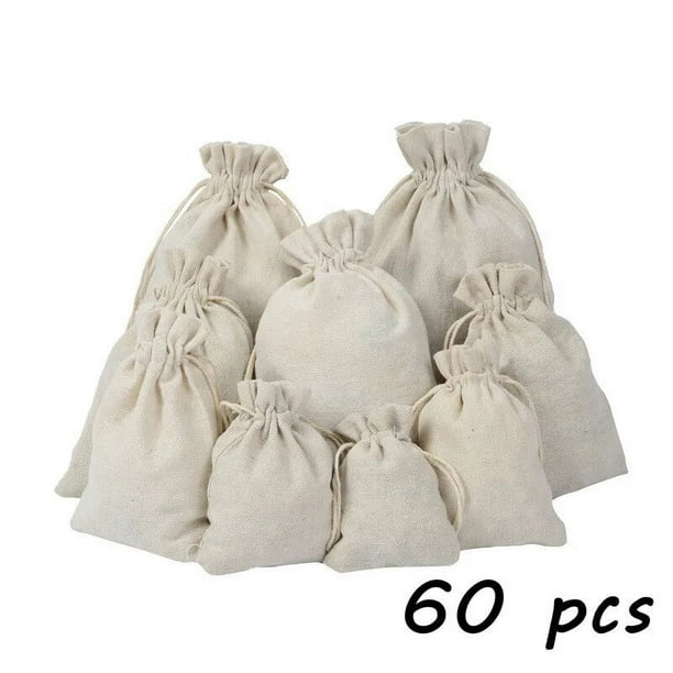 Bolsa de arpillera con cordón, embalaje de joyería, dulces de Navidad, boda, bolsa de regalo al por mayor, 30/60 piezas/lote, 7x9cm, 8x10cm, 10x12cm