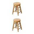 thumbnail image 2 of SHISUYAN 2Pcs Dollhouse Round Wooden Stool Toy Mini Furniture Micro Stool Adornment, 2 of 8
