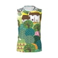 thumbnail image 6 of Lsque Garden Farm Print Men's Cotton Blend Sleeveless Muscle Shirts (S-3XL)- Moisture Wicking, Odor Protection, UPF 30+,Large, 6 of 8