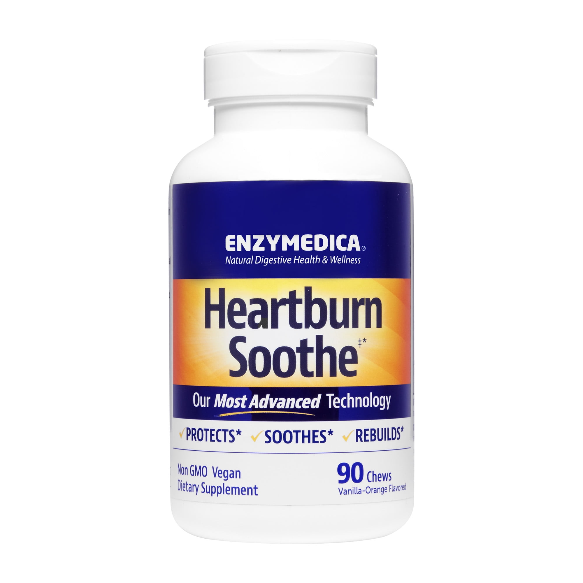 Enzymedica, Heartburn Soothe, FastActing Digestive Aid, 90 Chews