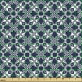 thumbnail image 2 of Ambesonne Oriental Fabric by the Yard Upholstery, Folkloric Spanish Talavera, 1 Yard, Night Blue and White, 2 of 5
