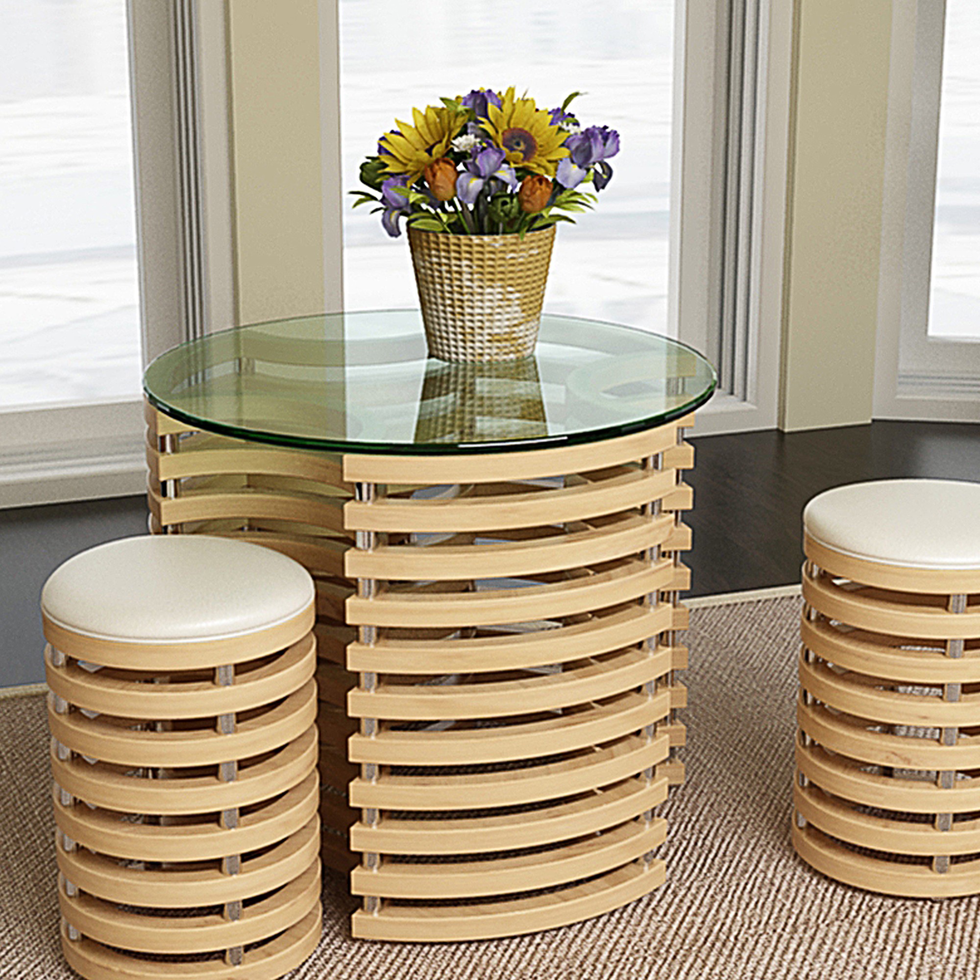 20" Round Table Top,Tempered Glass Table Top Clear Glass 1/4" Inch Thick Flat Polished Edge for Indoor/Outdoor