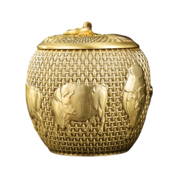 URTERYSER Elegant Storage Jar Teas and Food Storage Box Brass Decorative Canister Brass Texture Suitable for Any Kitchen or Party