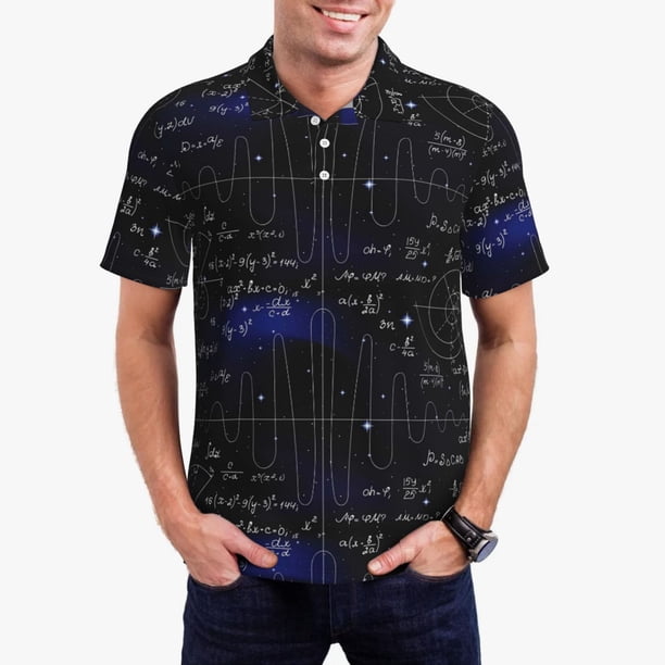Balery Mathematica Science Camisa Polo de Hombre con Estampado, de Manga Corta y Tejido Medio, Camisa Tipo Golf Polo-Medium