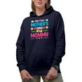 thumbnail image 2 of Cute My First Mother's Day as a Mommy with Flowers, Navy Blue Hooded Sweatshirt or Hoodie, XL, 2 of 5