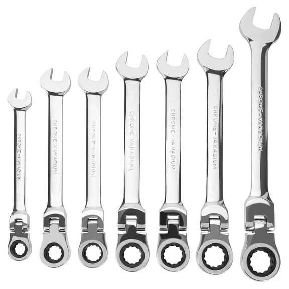 Performance Tool W30636 SAE Flexible Head Ratchet Dual Direction 7 Pieces