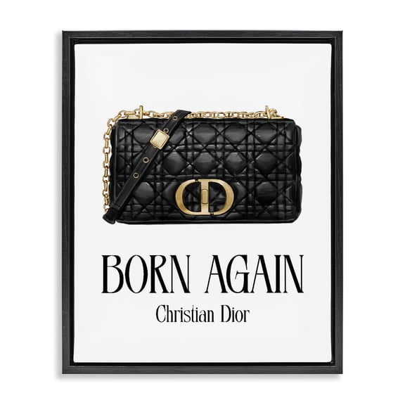 Stupell Industries Contemporary Born Again Christian Bag Black Floating Frame Canvas Art, 17 x 21, by Ziwei Li