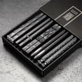 thumbnail image 1 of 5 Pairs Alloy Laser Engraving Chopsticks Non-slip Reusable Sushi Sticks, 1 of 5