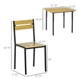 thumbnail image 3 of HOMCOM Ensemble de Table à Manger Industriel 3 Pcs, Table de Cuisine Carrée avec 2 Chaises pour Petit Espace, Jaune, 3 of 10
