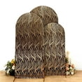 thumbnail image 2 of Efavormart Set of 3 Black Wave Mesh Chiara Backdrop Stand Covers With Gold Embroidered Sequins, Fitted Covers For Round Top Wedding Arches - 5ft,6ft,7ft, 2 of 11