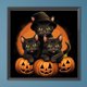 thumbnail image 3 of Pintura De Diamante 5D DIY Taladro Redondo Completo Kit De Gato De Calabaza De Halloween 40x40cm Negro, 3 of 9
