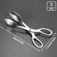 thumbnail image 2 of Juego de 2 pinzas de cocina de acero inoxidable, pinzas para ensalada, tijeras, pinzas para alimentos, pinzas para utensilios para pan, pasteles, buffet, barbacoa, pastelería, 2 of 5