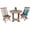 Dupione Papaya, variant on Anderson Teak Montage Bristol 5-Pieces Dining Set