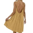 thumbnail image 5 of Zpzdpjkx Summer Dresses for Women Flowy Backless Pleated Spaghetti Strap Low Back Beach A Line Cami Dress, 5 of 7