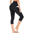 thumbnail image 1 of Pantalones de yoga de cintura alta para mujer con bolsillos, leggings capri para entrenamiento., 1 of 5