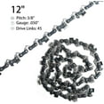 thumbnail image 2 of Opuladuo 2PC 12 inch Chainsaw Chain for Greenworks 40V 20262 20292 Chainsaw, Replacement Chain for Sun Joe SWJ698E 9A Chain Saw - (12inch,3/8" - .050" - 45 DL), 2 of 8