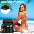 thumbnail image 3 of Fammart Mesh Shower Caddy Portable with Drawstring and 7 Deeper Pockets for College Dorm Essentials, Hanging Shower Caddy Basket,Quick-Dry Shower Tote Bag for Toiletry,Bathroom,Camp,Gym, Black, 3 of 8