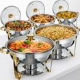 thumbnail image 1 of BeesClover Ensemble de Plats Ronds Anti-Frottement en Acier Inoxydable 5 Qt, Réchaud de Buffet avec Couvercle Transparent et Porte-Carburant, Convient aux Mariages, aux Événements de Traiteur et aux Repas à la Maison, 1 of 7