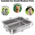 thumbnail image 2 of Stainless Steel Litter Box, 17.7"L x 13.77"W x 4"H Metal Cat Litter Box Non Stick No Smell Easy Clean, Low Entry Litterbox for Kitten, Elderly Cats, Bunny, Silver, 2 of 6