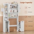 thumbnail image 5 of Over-the-Toilet Storage Cabinet with Pulley System, Adjustable Shelf & Rack for Bathroom, Restroom, or Entryway (White), 5 of 9