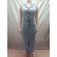 thumbnail image 6 of Stylish Cutout Denim Dress with Front Slit (S, Blue), 6 of 6