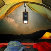 Solar Power Bank Portable Solar Panel Charger with 6 LEDs Bright Flashlight 2 Output Ports