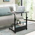 thumbnail image 7 of Adjustable Table Student Computer Desk Portable Home Office Furniture Small Spaces Sofa Bedroom Bedside Learn Play Game Desk on Wheels Movable with Storage Size 31.5 * 15.7 Inch Brown A, 7 of 7