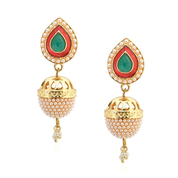 Crunchy Fashion Bollywood Style Party Wear Traditional Indian Jewelry Jhumka Earrings for Women