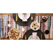 DII 14x72 Modern Recycled Cotton Yarn Chindi Rag Table Runner in Multi-Color