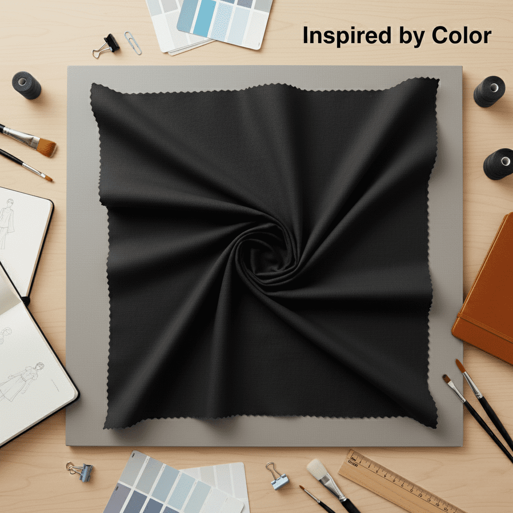 Premium Cotton Blend Broadcloth Fabric By The Yard 60 Inches Wide Black