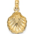 thumbnail image 4 of 14K Yellow Gold Polished Scallop Shell Charm (19 X 11.05) Made In United States k7796, 4 of 5