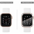 thumbnail image 5 of Recoppa 3 Pack Bling Rhinestone Case Protector w/ Tempered Glass Compatible with Apple Watch Case Protector 38m 40mm 41mm 42mm 44mm Series 6 7 8 9 3 4 5 SE 1 2 Full Cover Bumper for iWatch Women Girls, 5 of 8