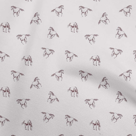 oneOone Georgette Viscose Maroon Fabric Horse Sewing Material Print Fabric By The Yard 42 Inch Wide
