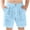Blue, variant on Linen Shorts Boys Summer Elastic Waist Pull on Shorts Solid Lightweight Casual Clothes with Pocket